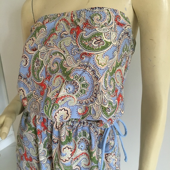🔴 Tommy Hilfiger strapless Swimsuit coverup dress. Paisley pattern - Picture 6 of 7